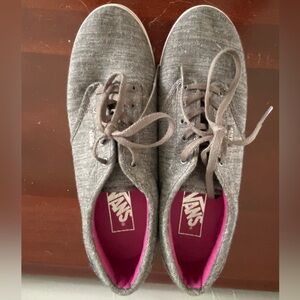Women’s Gray Vans Lace Shoes - Size 8.5